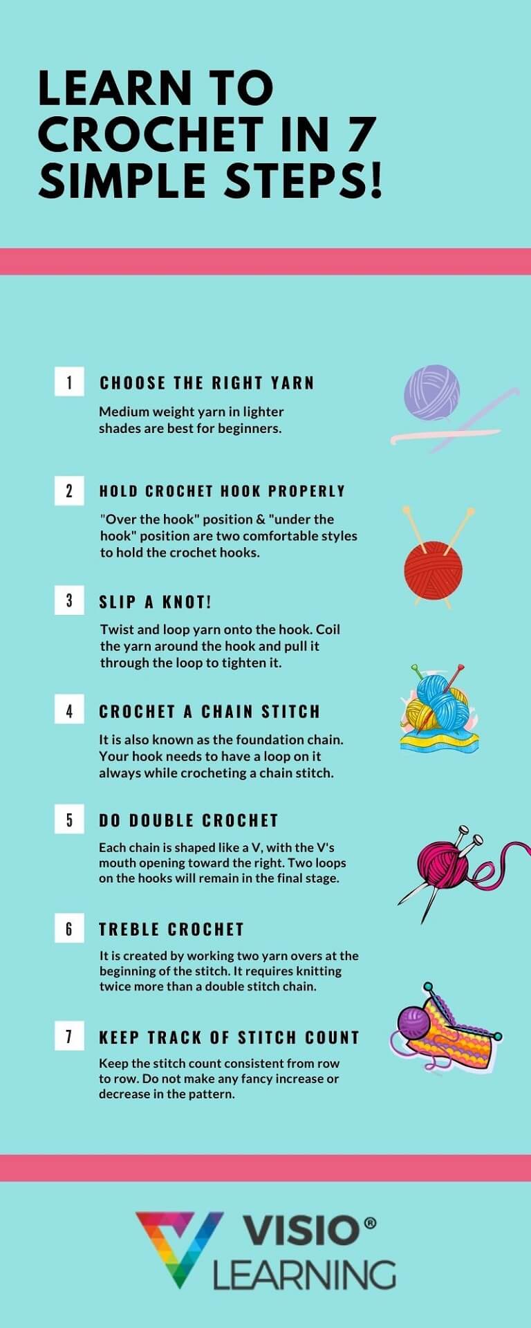 Learn to crochet in 7 simple steps
