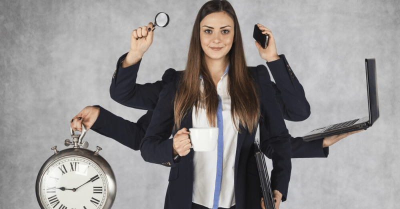 sales-woman-multitasking-sales-skills